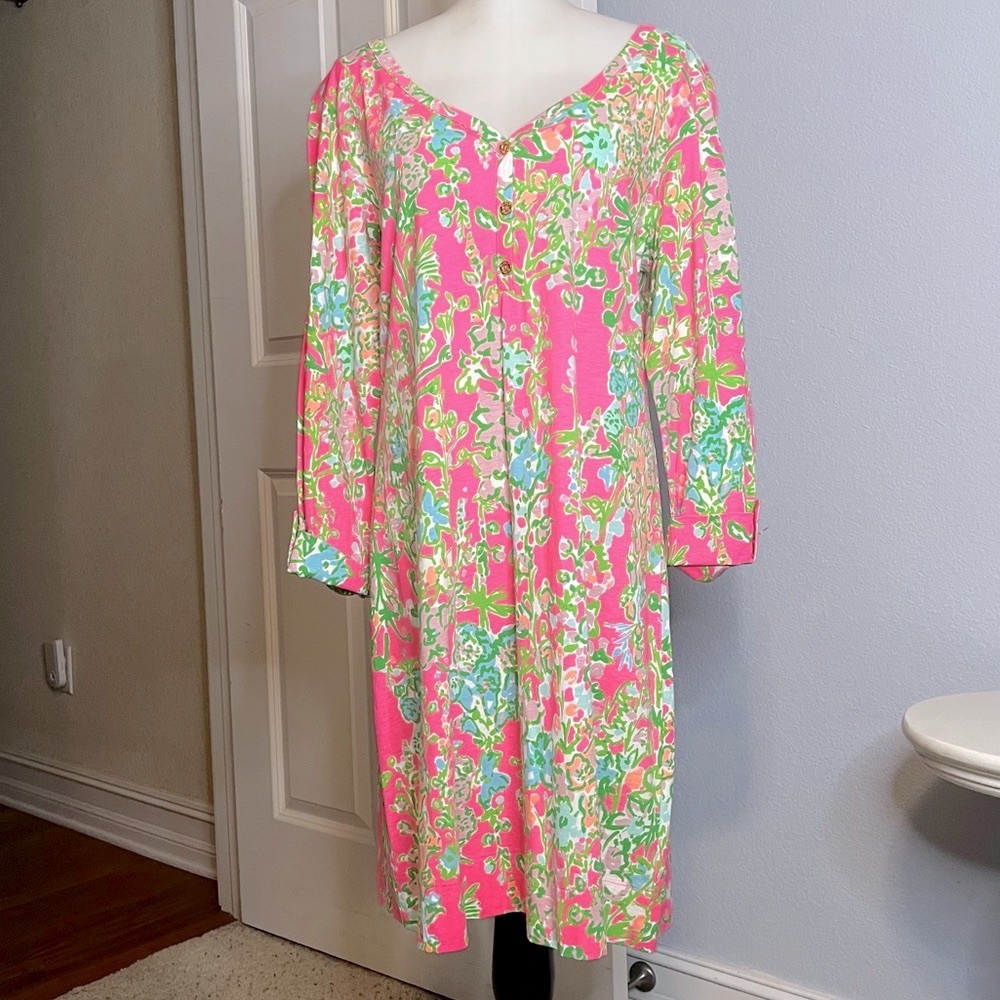 Lilly Pulitzer Southern Charm Palmetto Dress Size X-Large New w/ tag Floral Pink